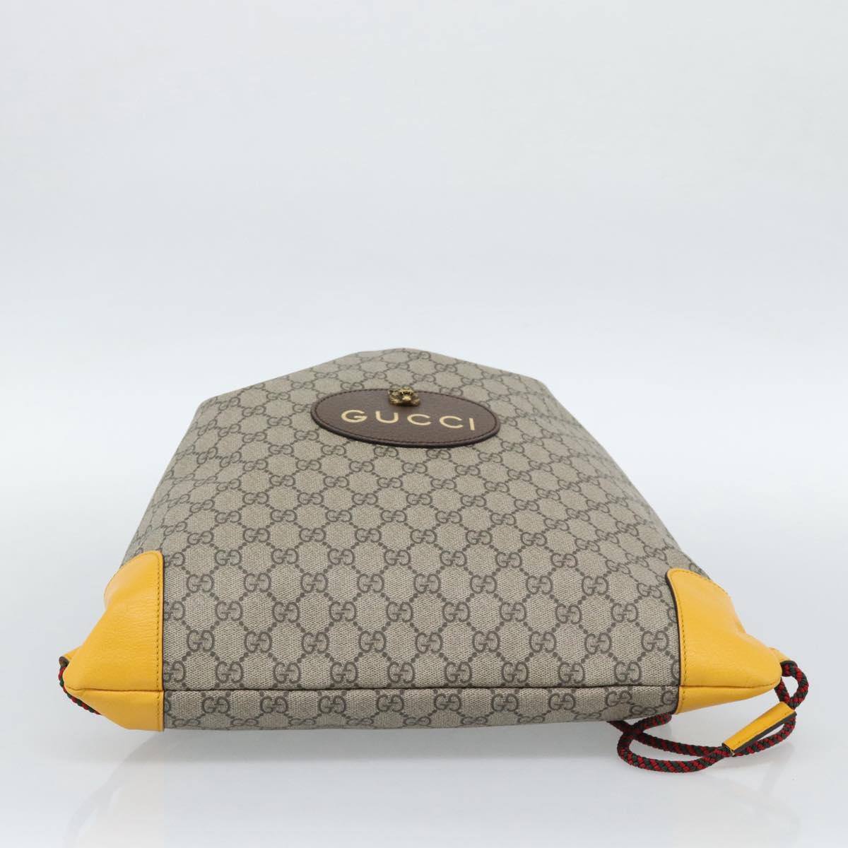 GUCCI GG Supreme Backpack PVC 2way Beige 473872 Auth 186117M