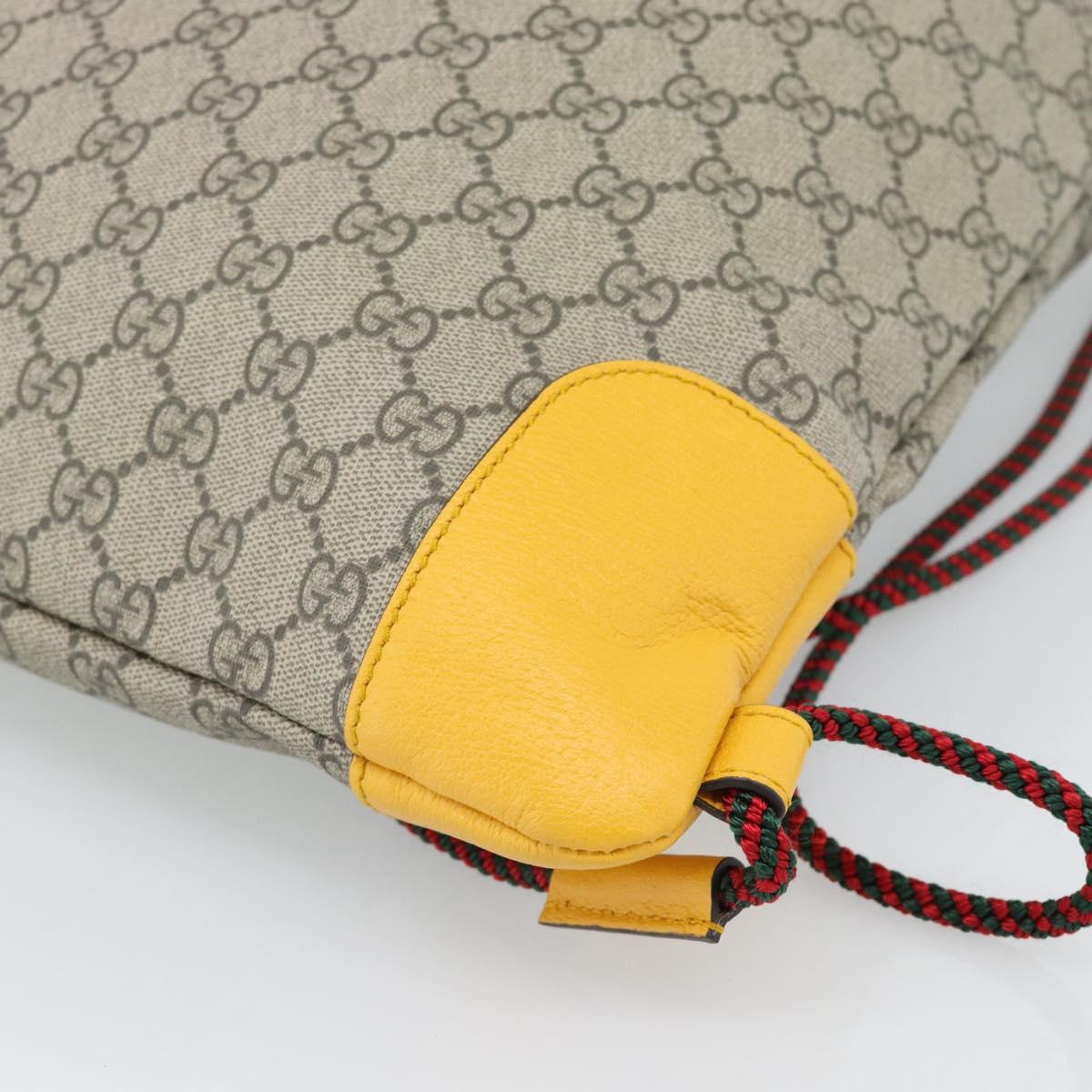 GUCCI GG Supreme Backpack PVC 2way Beige 473872 Auth 186117M