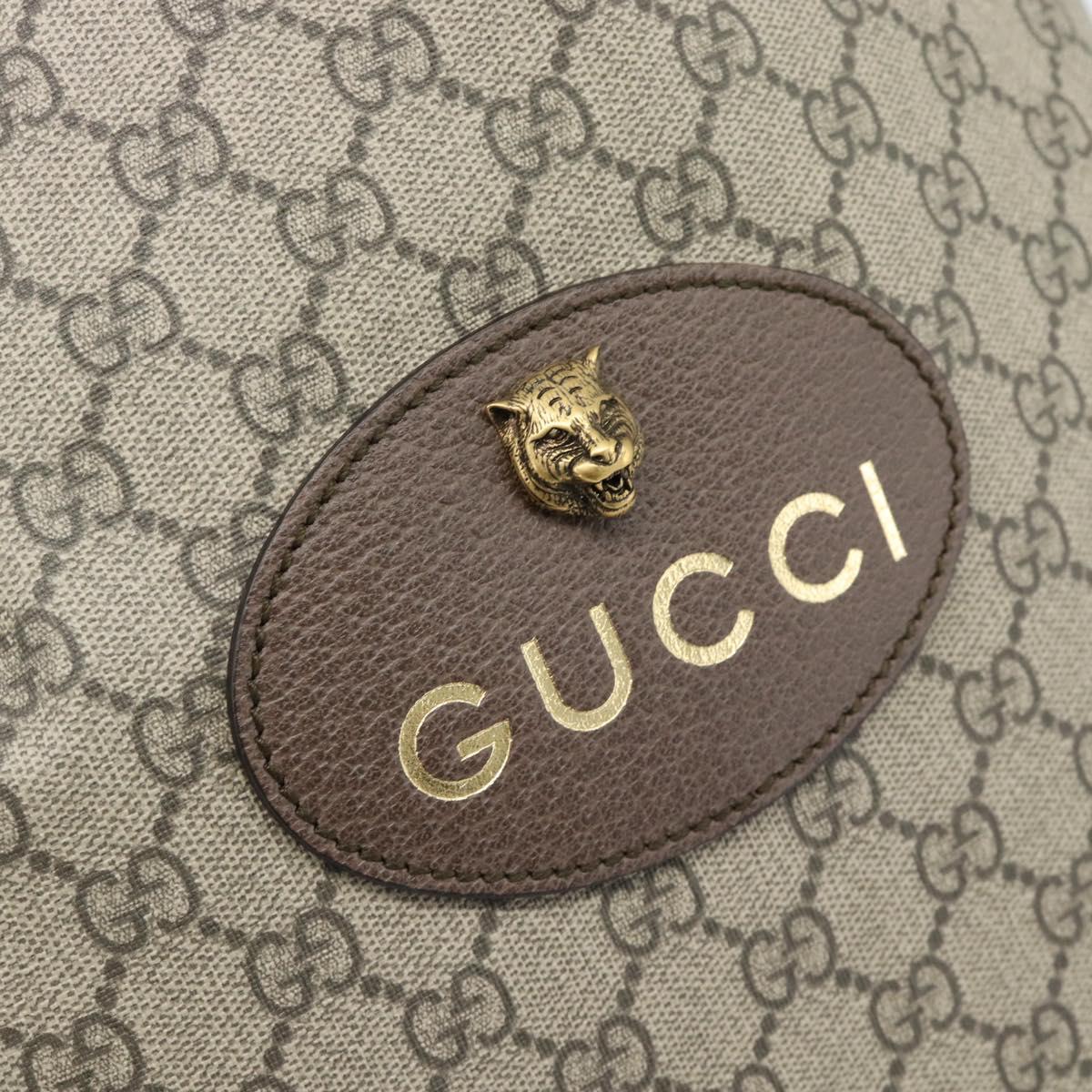GUCCI GG Supreme Backpack PVC 2way Beige 473872 Auth 186117M