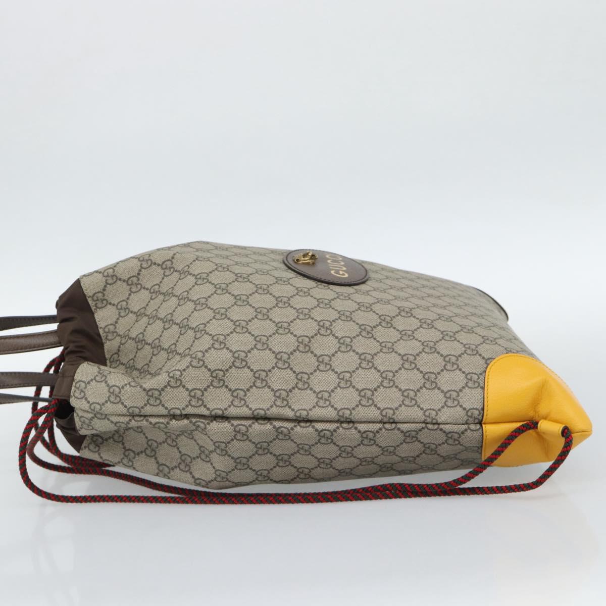 GUCCI GG Supreme Backpack PVC 2way Beige 473872 Auth 186117M