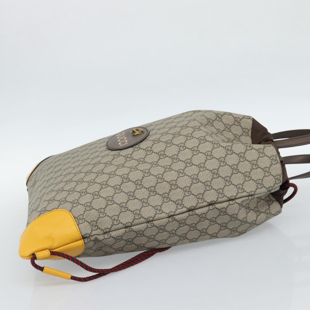 GUCCI GG Supreme Backpack PVC 2way Beige 473872 Auth 186117M