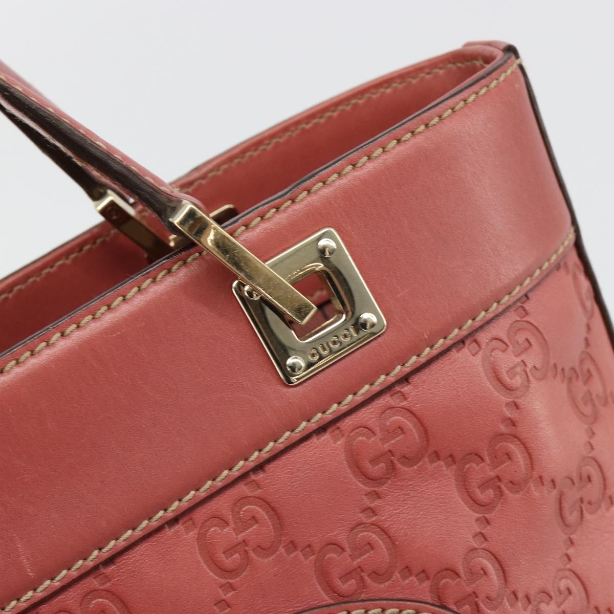 GUCCI GG Canvas Guccissima Tote Bag Leather Pink Gold 145994 Auth 186120A