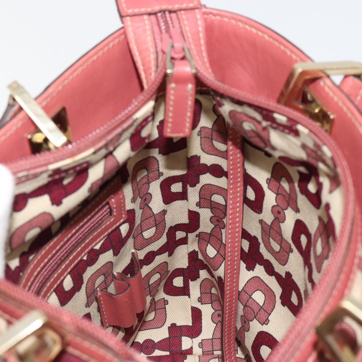 GUCCI GG Canvas Guccissima Tote Bag Leather Pink Gold 145994 Auth 186120A
