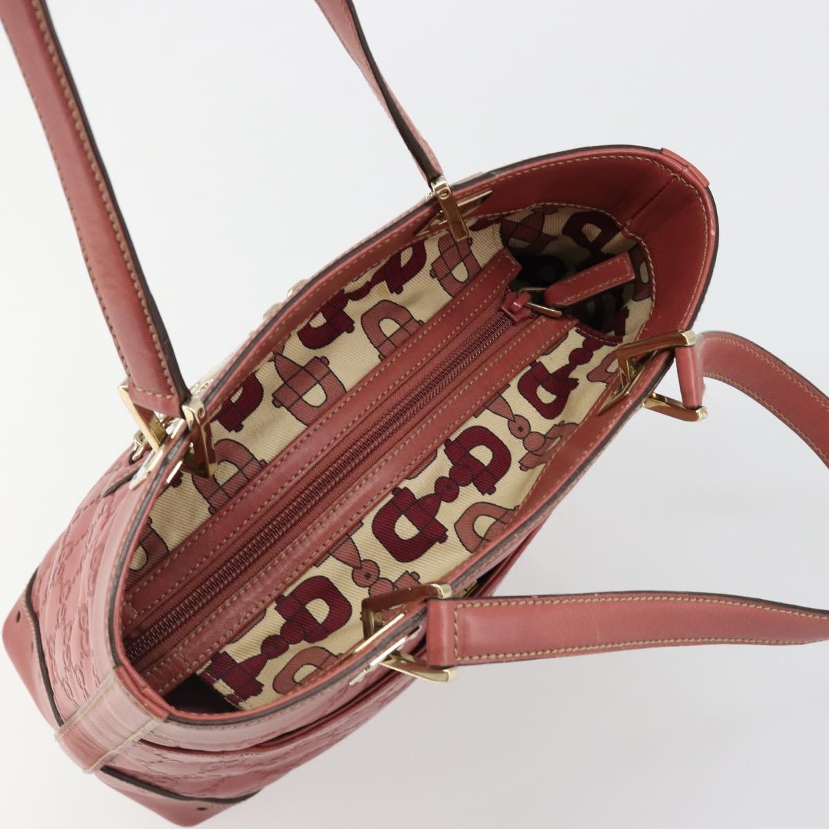 GUCCI GG Canvas Guccissima Tote Bag Leather Pink Gold 145994 Auth 186120A