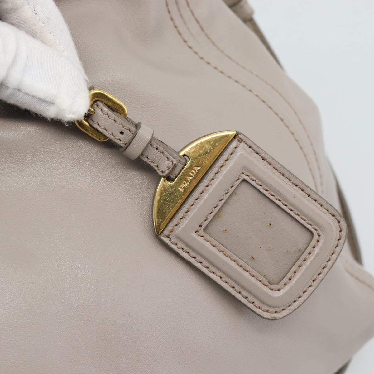 PRADA Galleria Hand Bag Leather 2way Gray Gold Auth 186121V