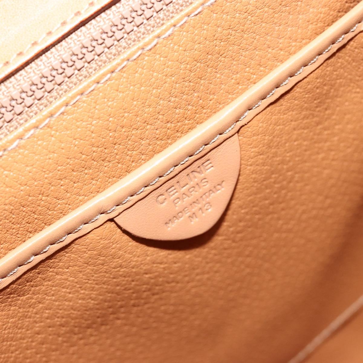 CELINE Macadam Canvas Boston Bag PVC Leather Brown Gold Auth 186123V