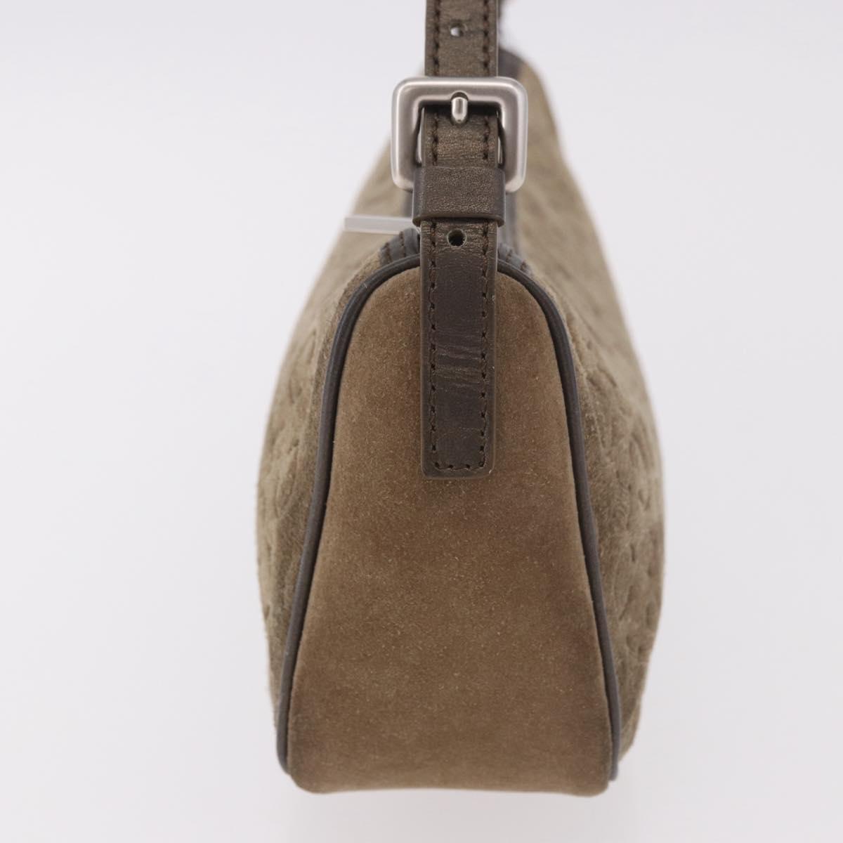CELINE C Macadam Canvas Accessory Pouch Gray Silver Auth 186124A