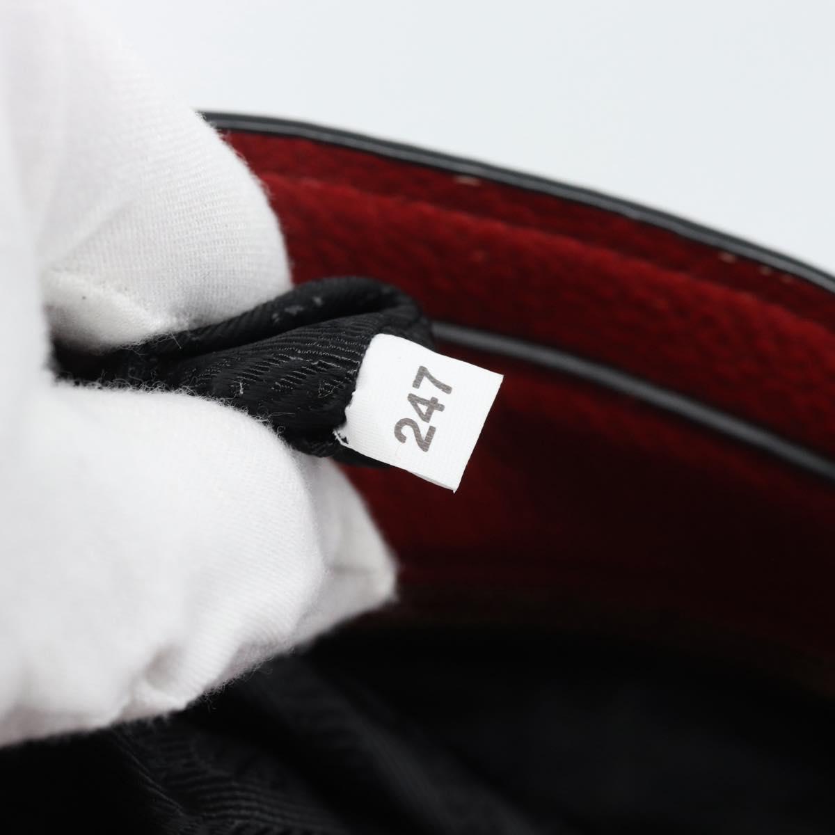PRADA Tote Bag Leather Red Gold Auth 186125A