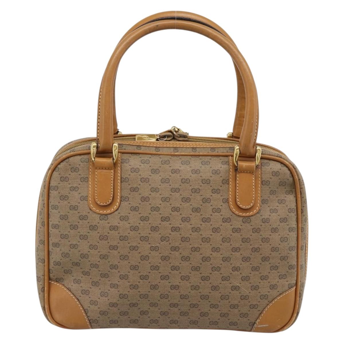 GUCCI Micro GG Supreme Hand Bag PVC Beige Gold 000 39 0030 Auth 186126