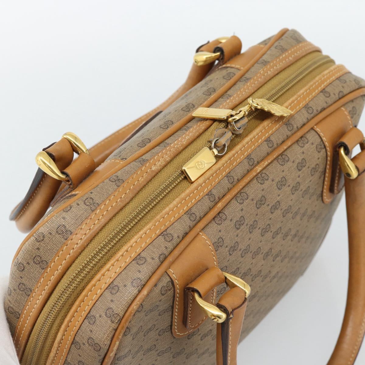 GUCCI Micro GG Supreme Hand Bag PVC Beige Gold 000 39 0030 Auth 186126