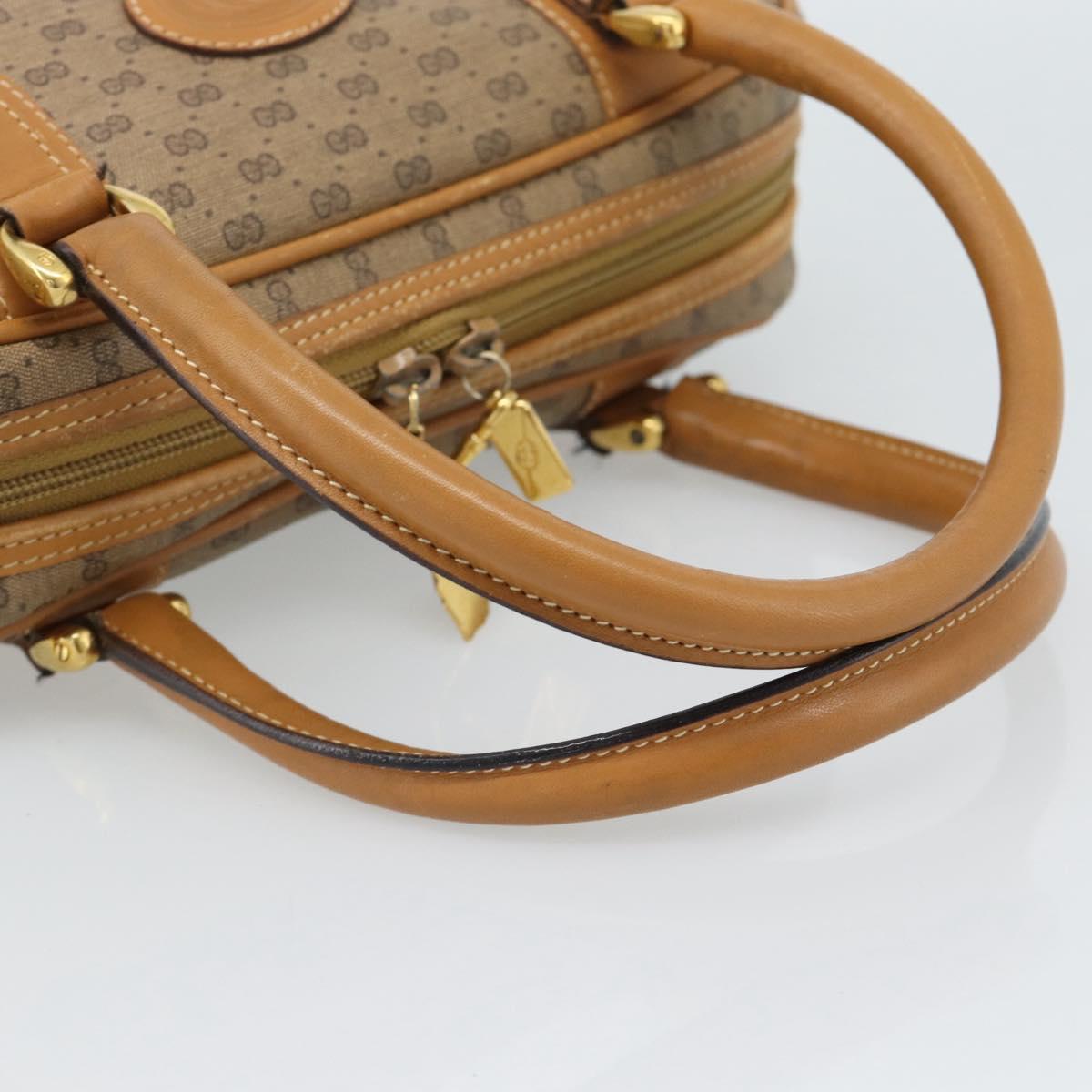 GUCCI Micro GG Supreme Hand Bag PVC Beige Gold 000 39 0030 Auth 186126
