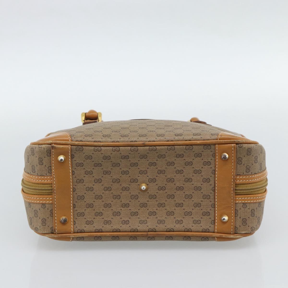 GUCCI Micro GG Supreme Hand Bag PVC Beige Gold 000 39 0030 Auth 186126