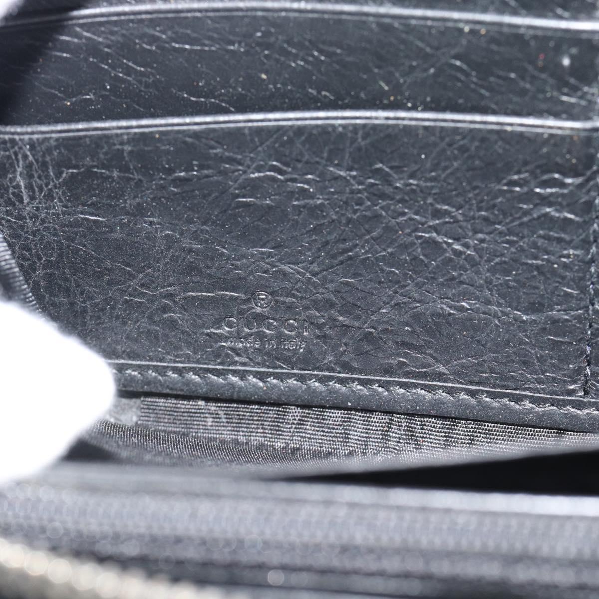 GUCCI Long Wallet Leather Black Silver 575988 Auth 186135M