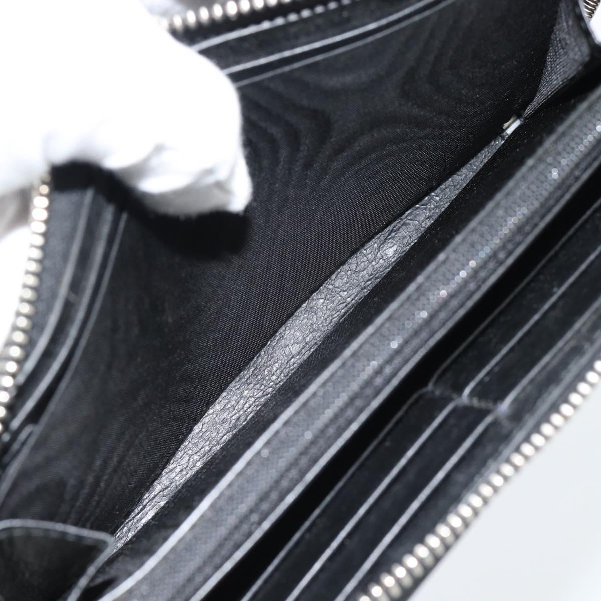 GUCCI Long Wallet Leather Black Silver 575988 Auth 186135M