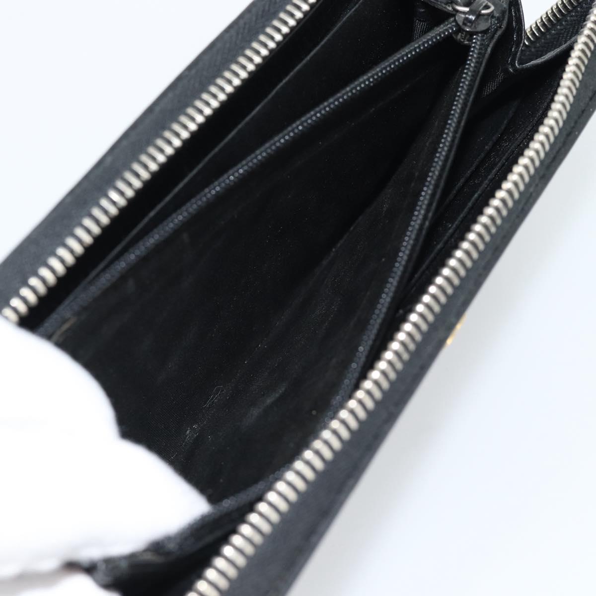 GUCCI Long Wallet Leather Black Silver 575988 Auth 186135M