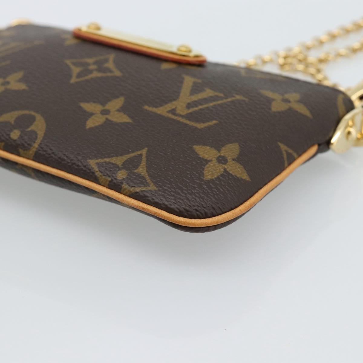 LOUIS VUITTON Monogram Chain Pochette Mila MM Pouch M60094 LV Auth 186142V