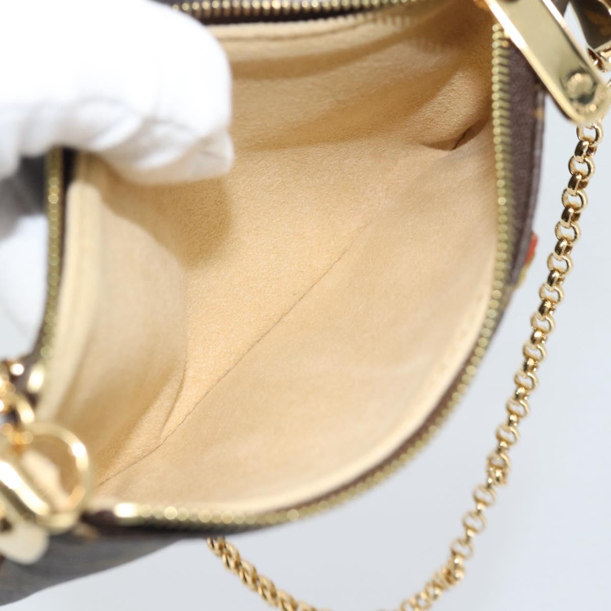 LOUIS VUITTON Monogram Chain Pochette Mila MM Pouch M60094 LV Auth 186142V