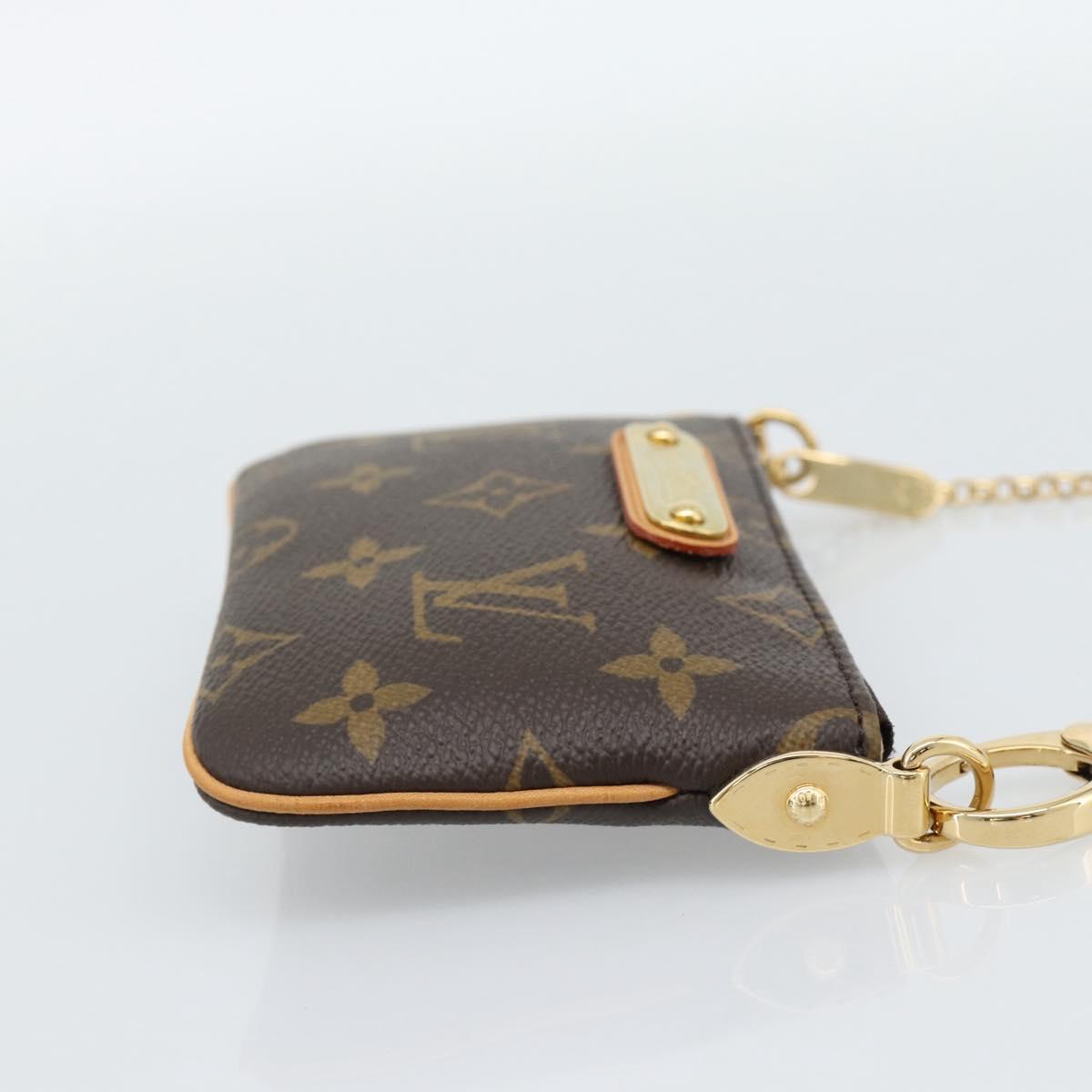 LOUIS VUITTON Monogram Chain Pochette Mila MM Pouch M60094 LV Auth 186142V