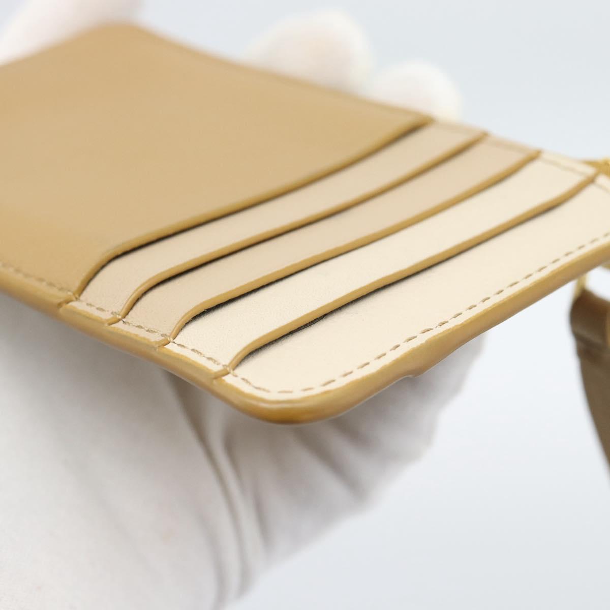 LOEWE Puzzle Anagram Coin Purse Leather Beige Auth 186146M