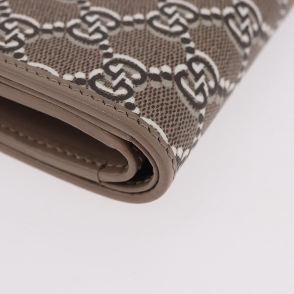 GUCCI GG Supreme Wallet PVC Beige Gold 795060 Auth 186154M