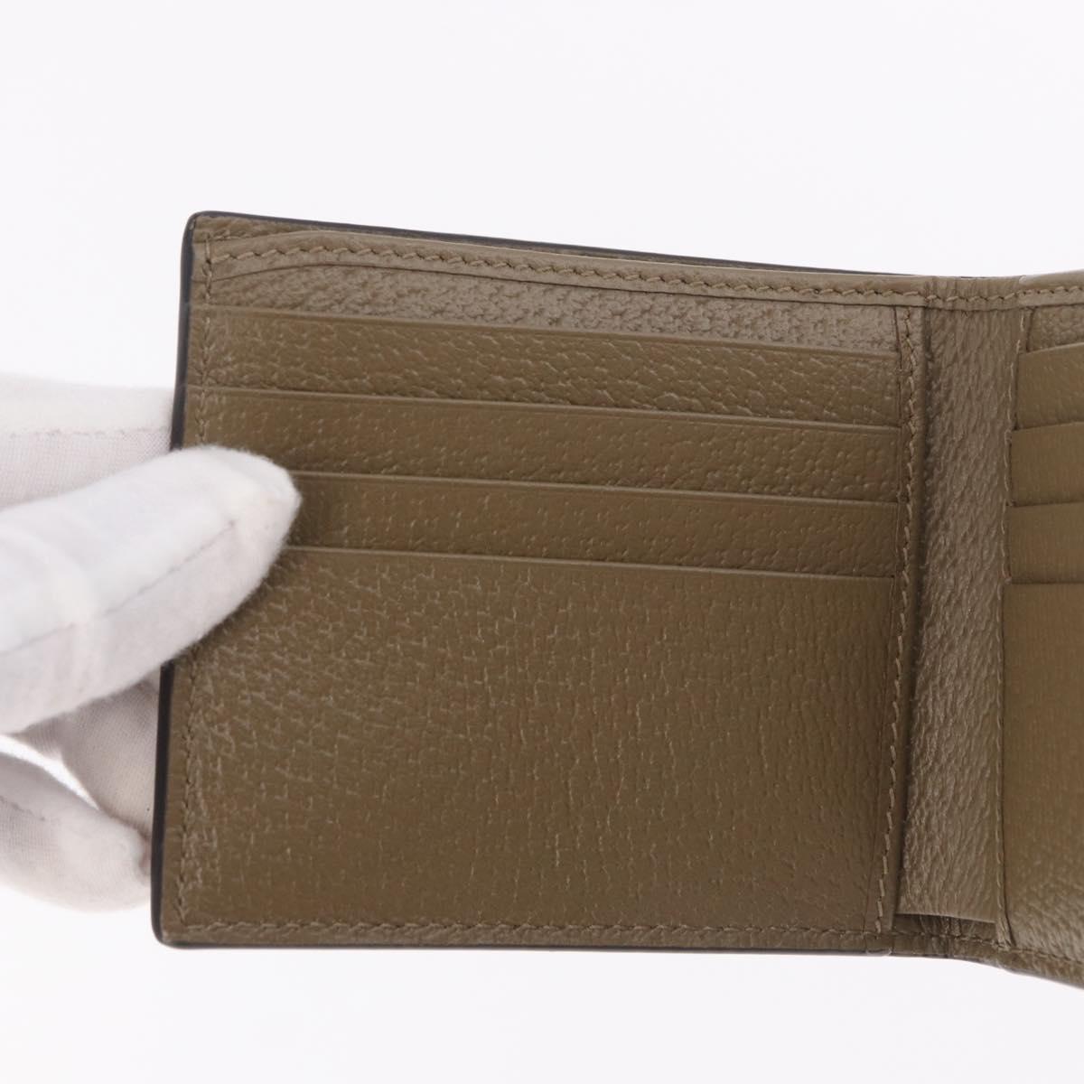GUCCI GG Marmont Wallet Leather Beige Silver 428726 Auth 186156M