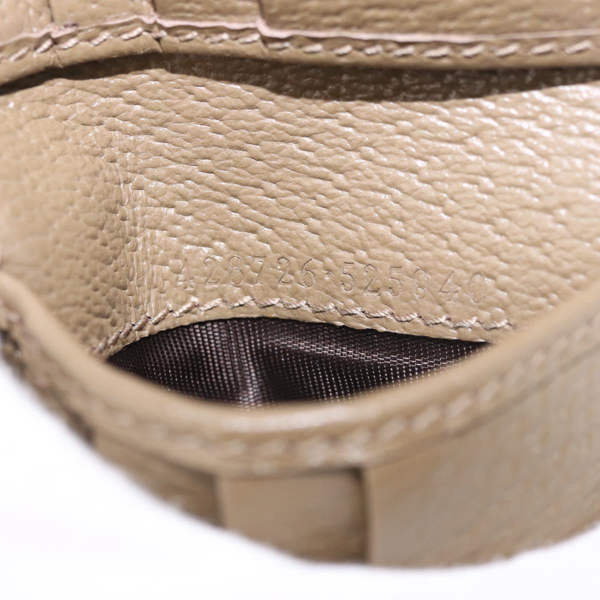 GUCCI GG Marmont Wallet Leather Beige Silver 428726 Auth 186156M