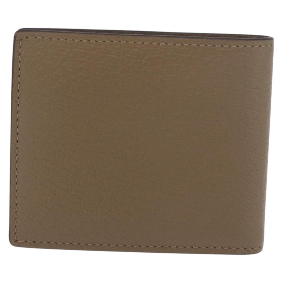 GUCCI GG Marmont Wallet Leather Beige Silver 428726 Auth 186156M