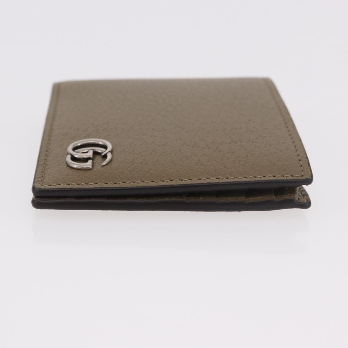 GUCCI GG Marmont Wallet Leather Beige Silver 428726 Auth 186156M