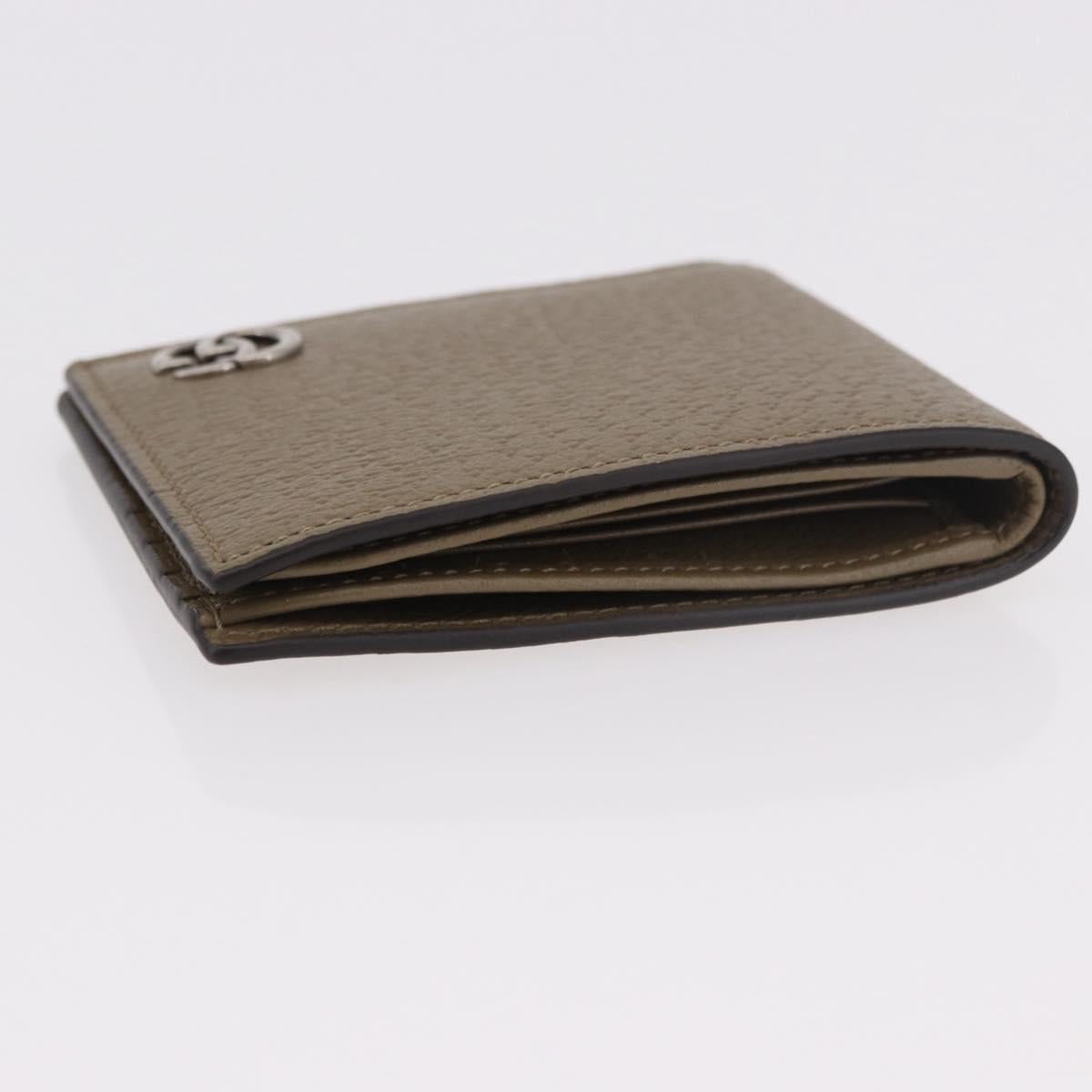GUCCI GG Marmont Wallet Leather Beige Silver 428726 Auth 186156M