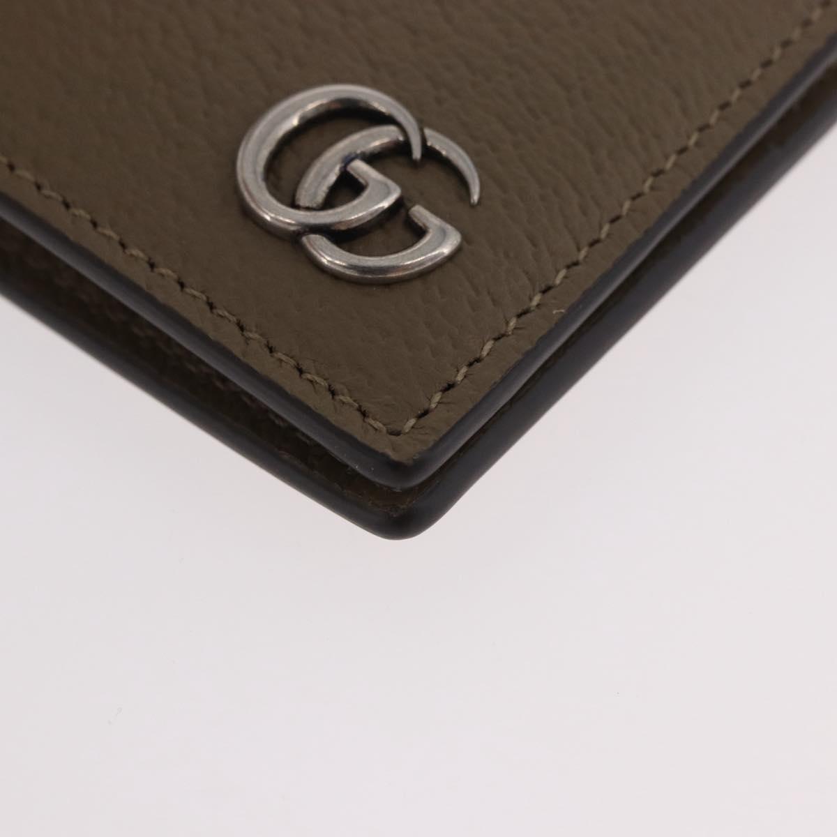 GUCCI GG Marmont Wallet Leather Beige Silver 428726 Auth 186156M