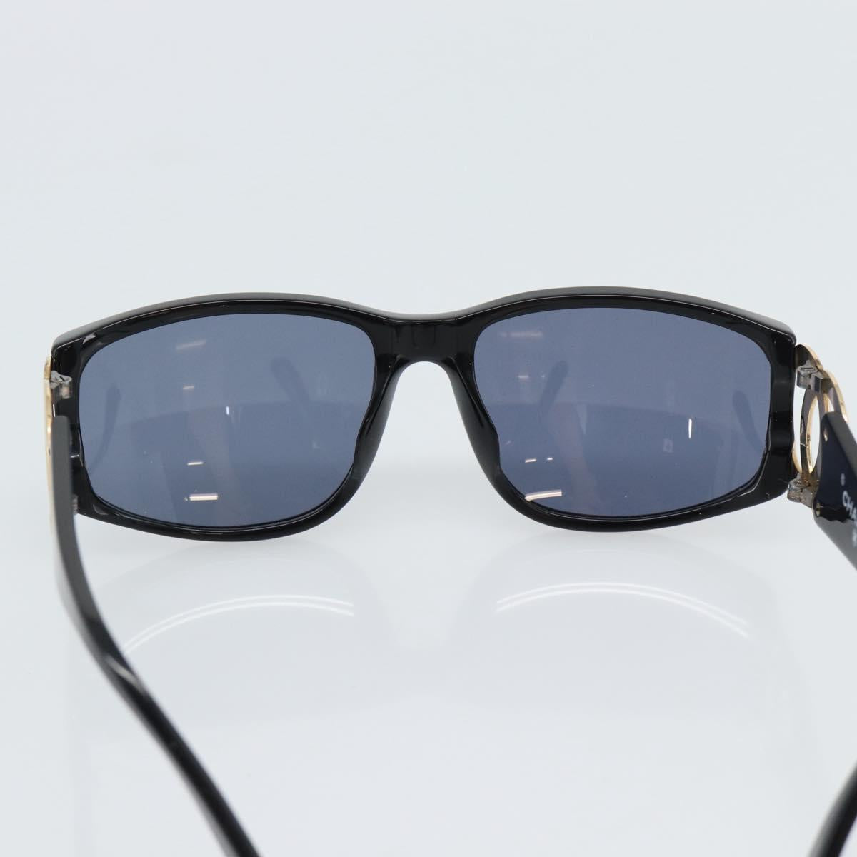 CHANEL COCO Mark Sunglasses plastic Black CC Auth 186158M
