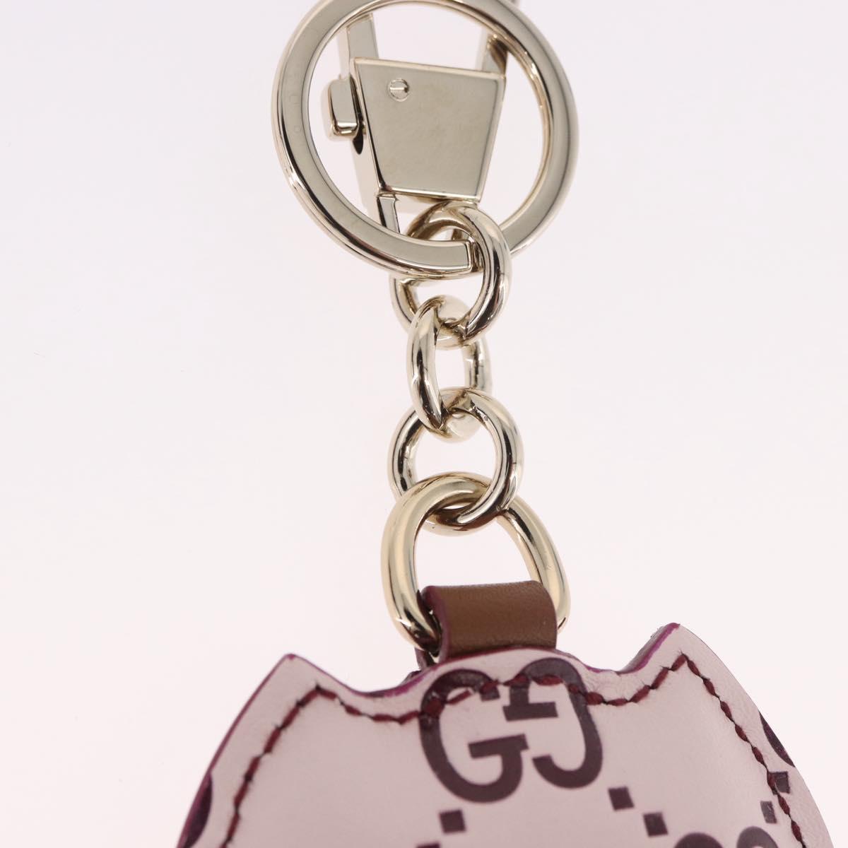 GUCCI Guccissima GG Canvas Owl Shaped Bag Charm Leather Pink 821813 Auth 186160M