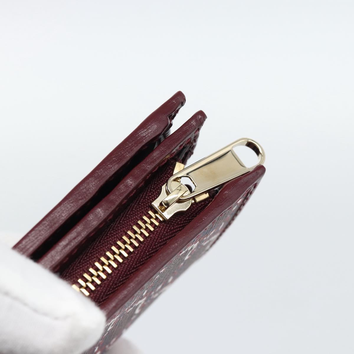 GUCCI GG Supreme Wallet PVC Red Gold 795060 Auth 186161M