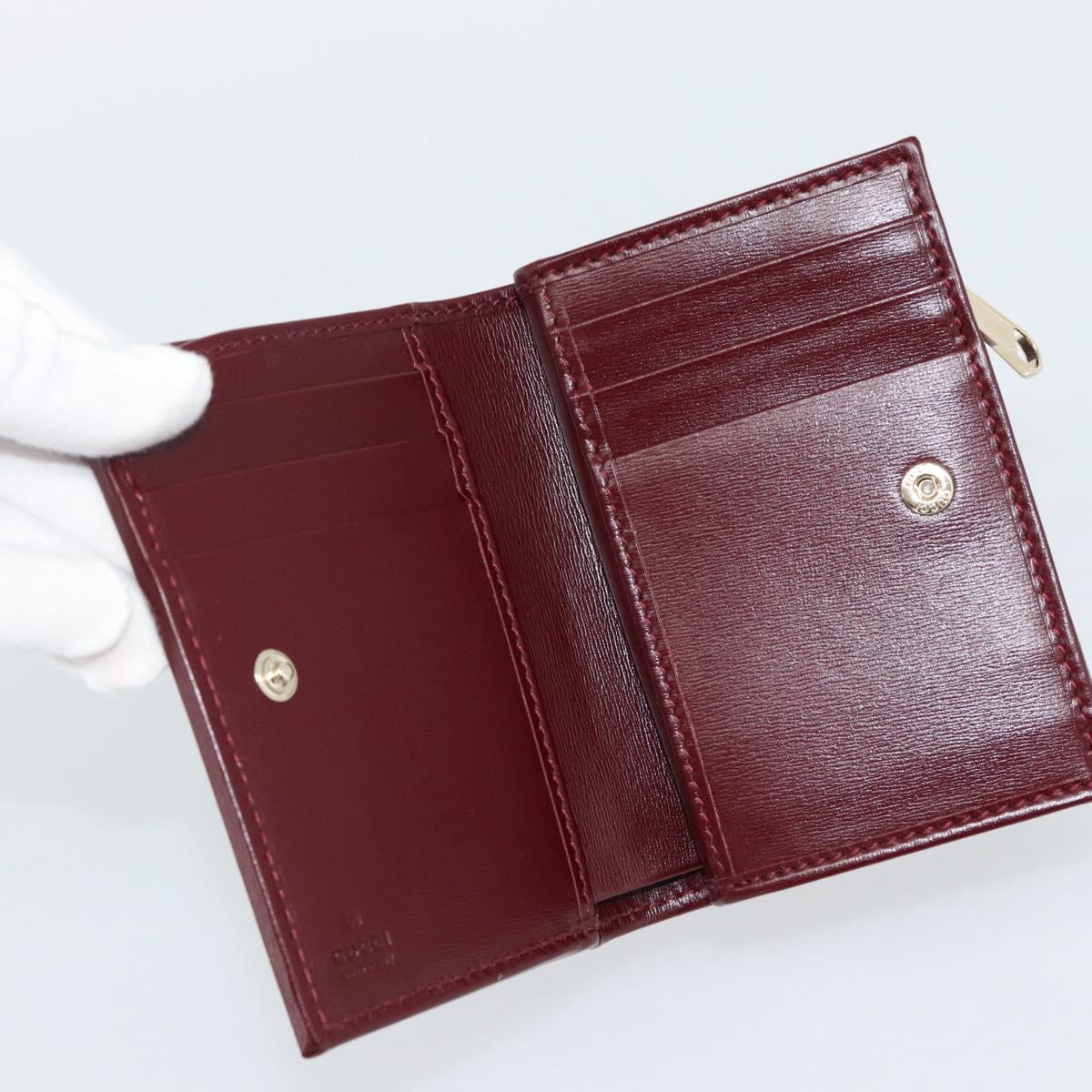 GUCCI GG Supreme Wallet PVC Red Gold 795060 Auth 186161M