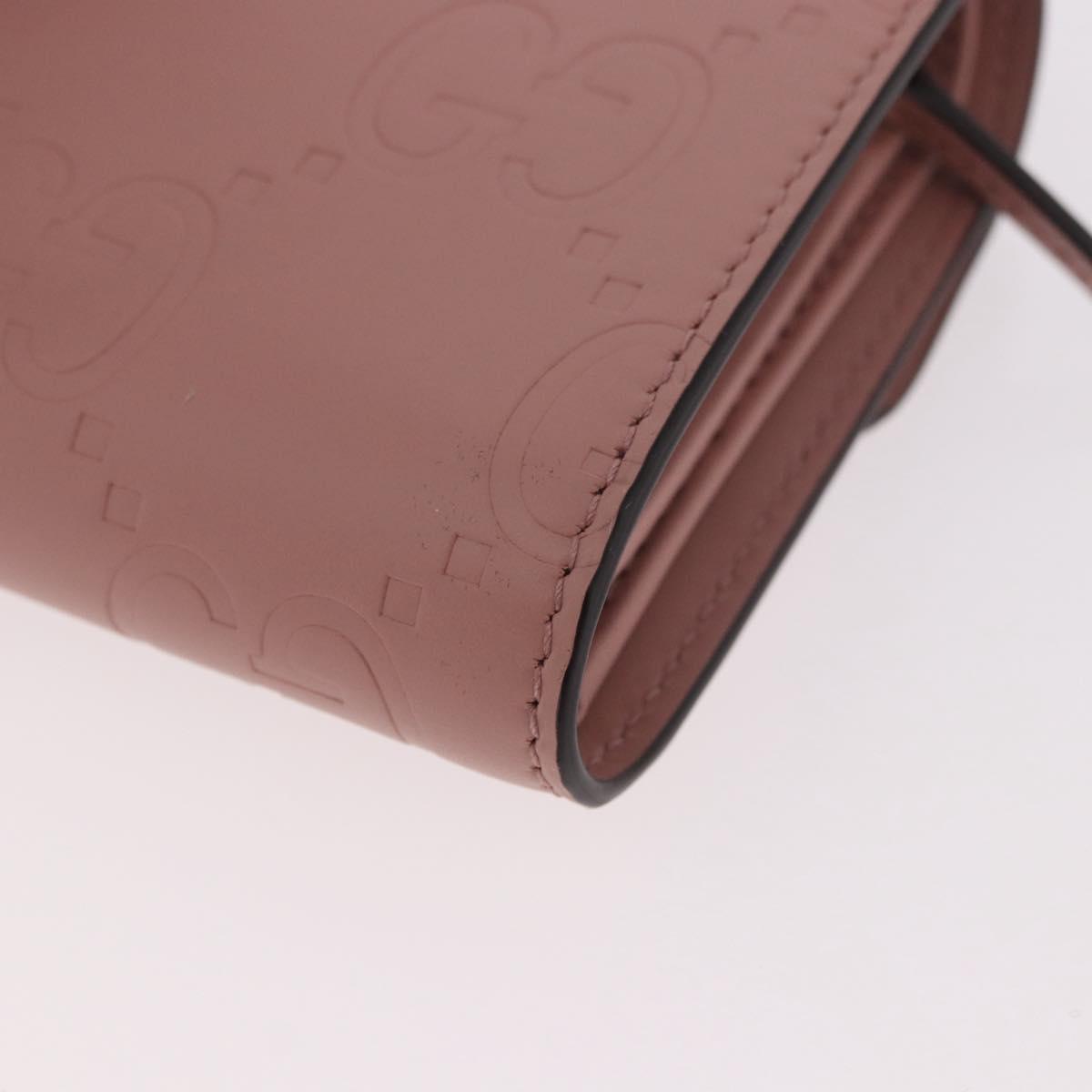 GUCCI GG Canvas Guccissima Wallet Leather Pink Gold 772793 Auth 186163M