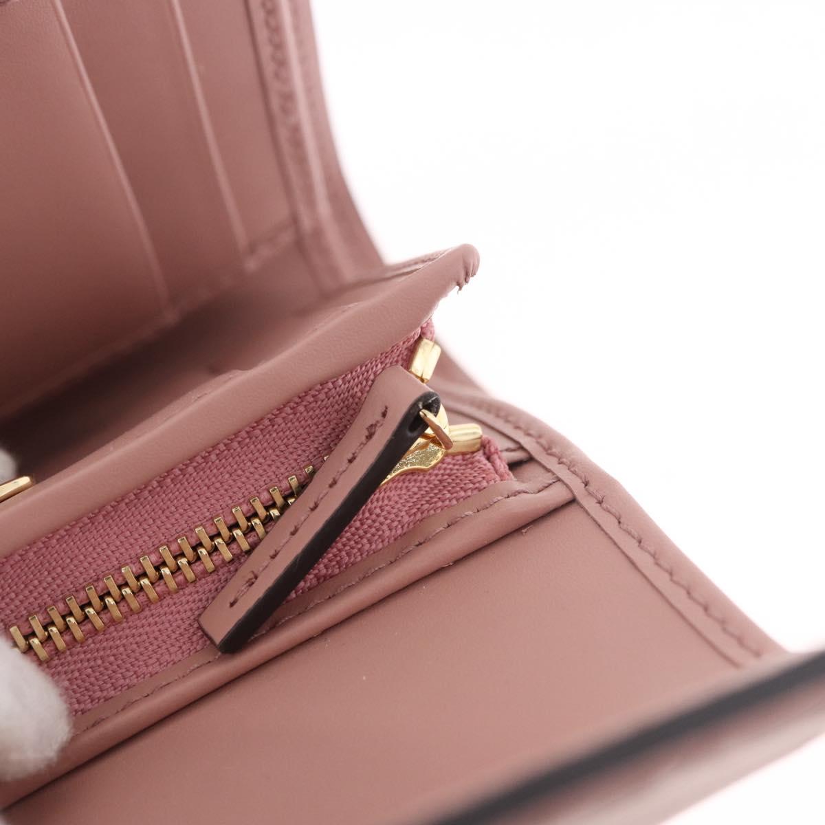 GUCCI GG Canvas Guccissima Wallet Leather Pink Gold 772793 Auth 186163M