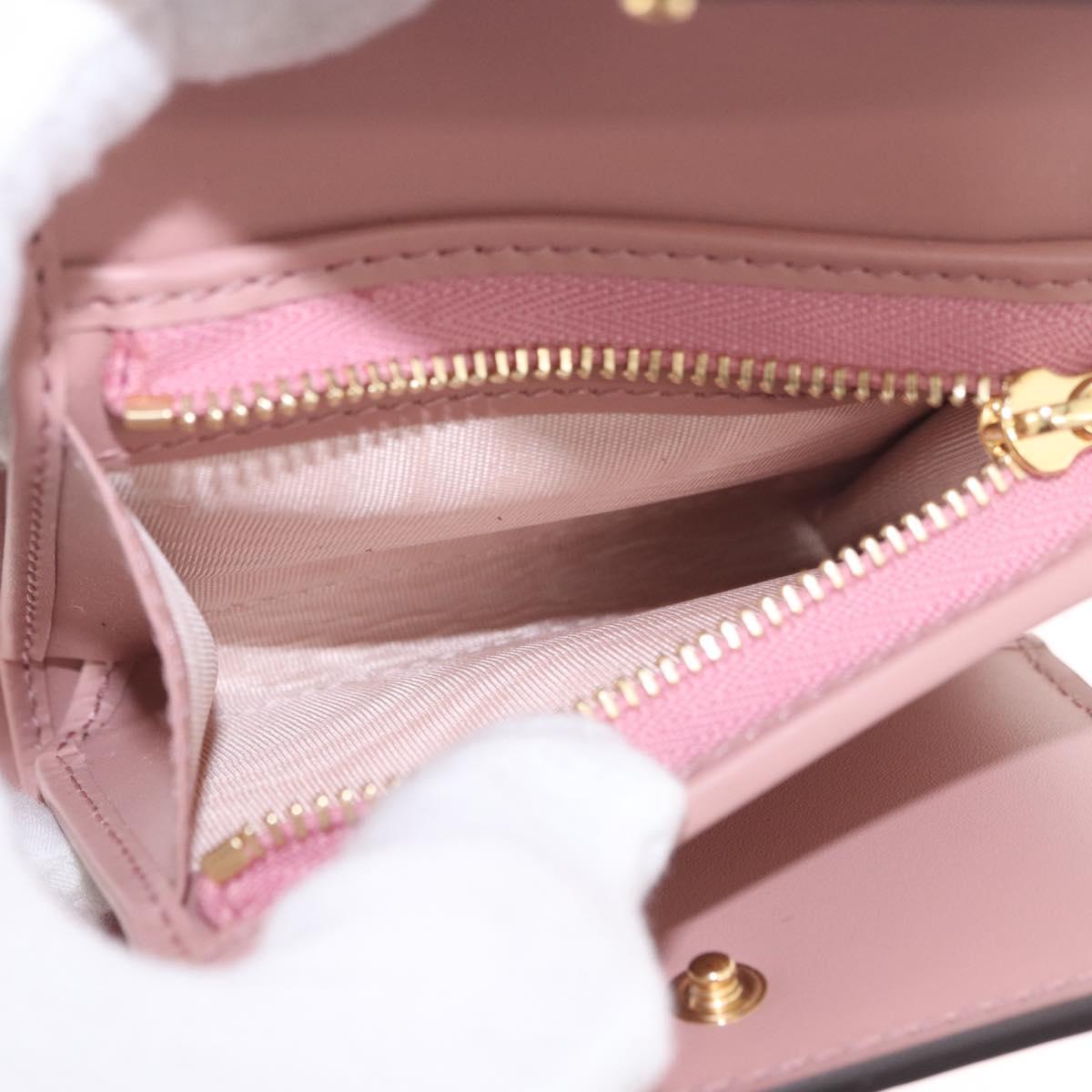 GUCCI GG Canvas Guccissima Wallet Leather Pink Gold 772793 Auth 186163M