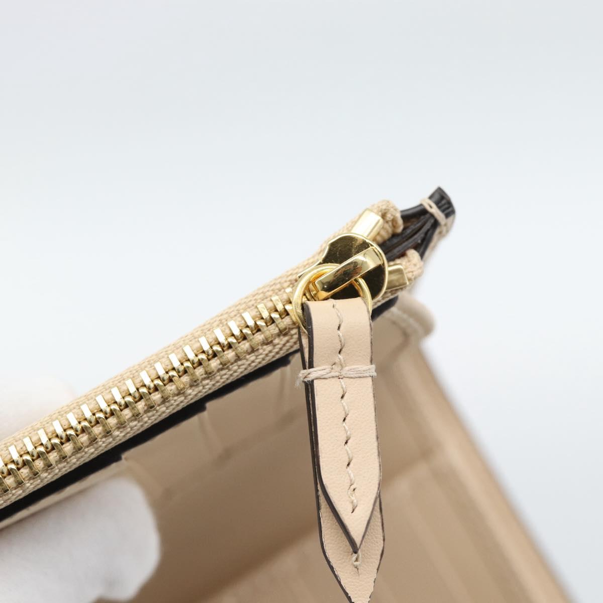 GUCCI GG Canvas Guccissima Wallet Leather Beige Gold 790131 Auth 186164M
