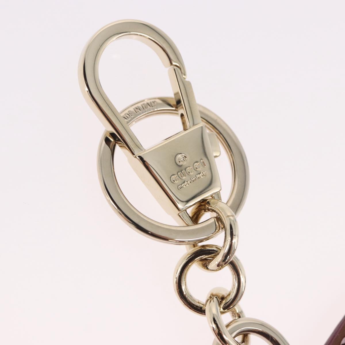 GUCCI Guccissima Butterfly GG Canvas Key Ring Leather Pink Auth 186166M