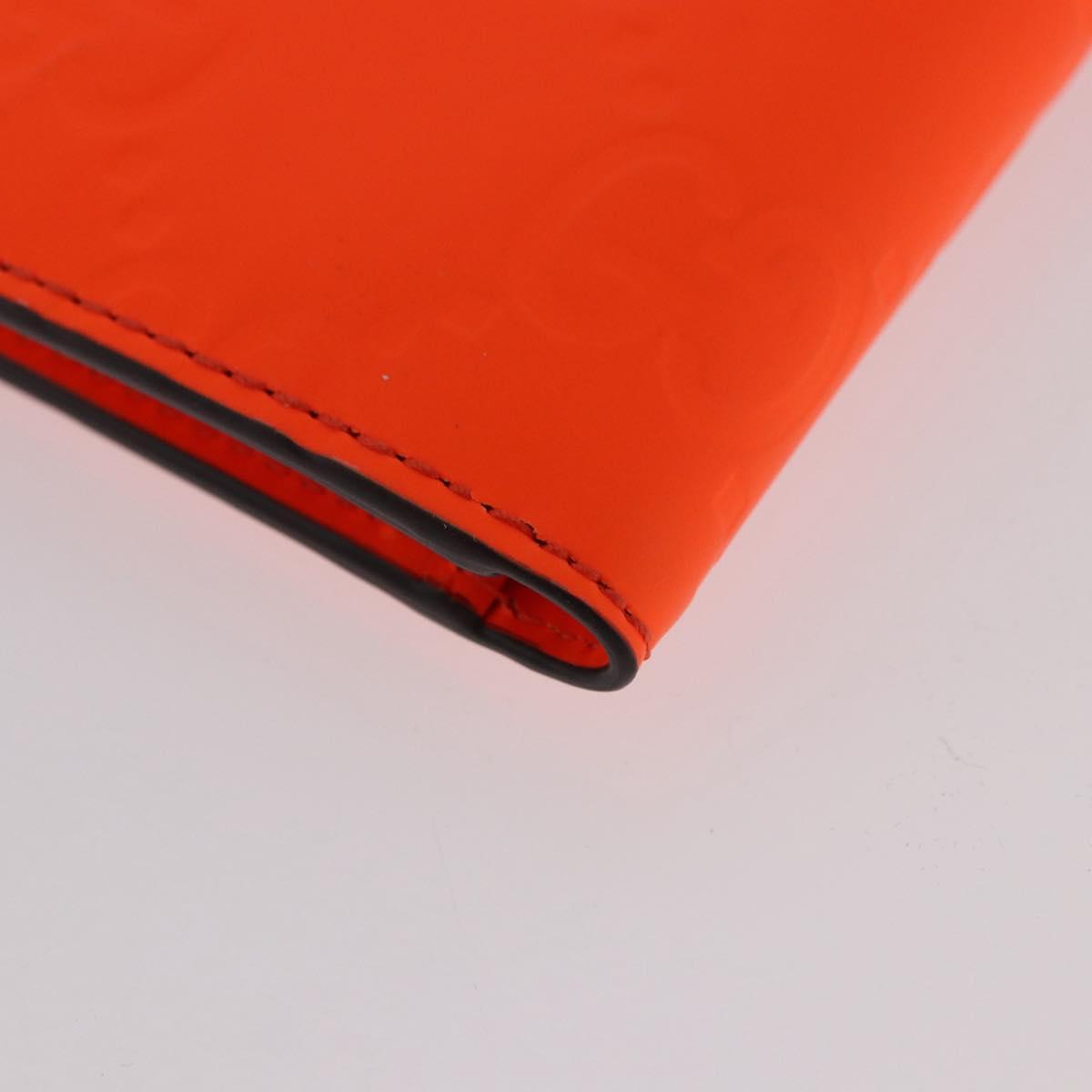 GUCCI GG Canvas Guccissima Wallet Leather Orange 771309 Auth 186167M