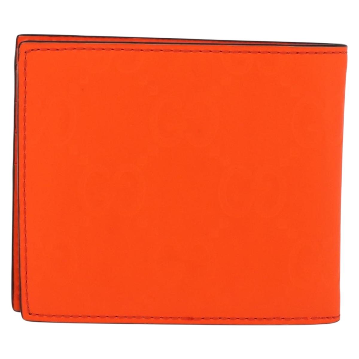 GUCCI GG Canvas Guccissima Wallet Leather Orange 771309 Auth 186167M