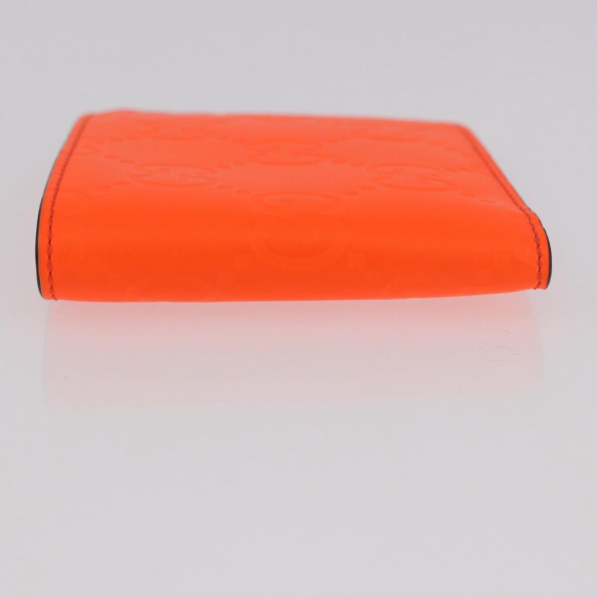 GUCCI GG Canvas Guccissima Wallet Leather Orange 771309 Auth 186167M