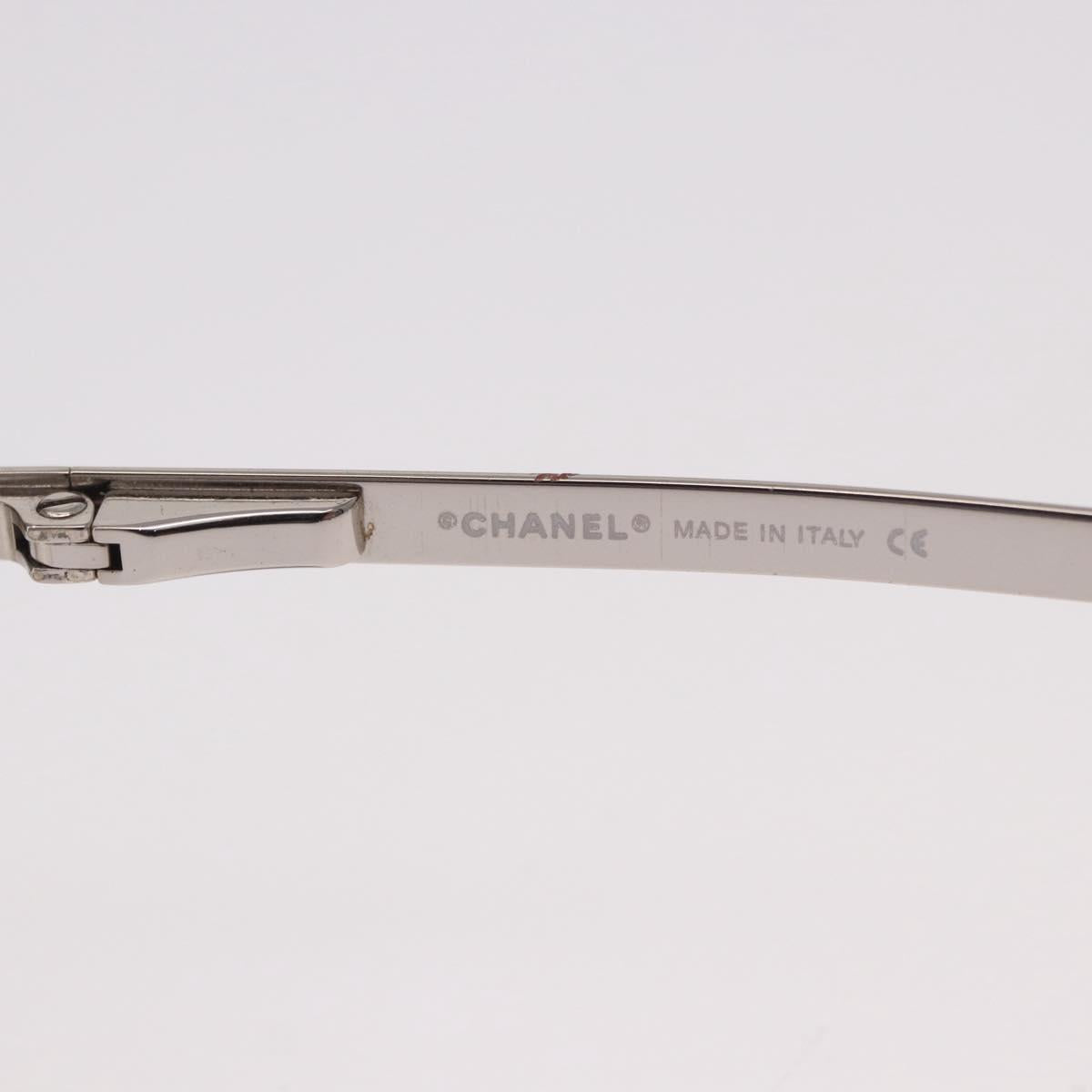 CHANEL COCO Mark Sunglasses metal Silver tone CC Auth 186173M