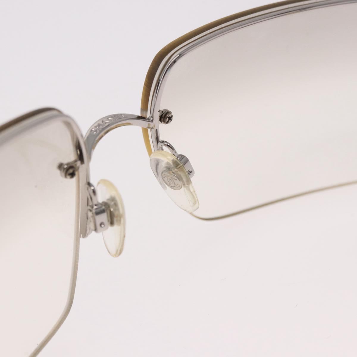 CHANEL COCO Mark Sunglasses metal Silver tone CC Auth 186173M
