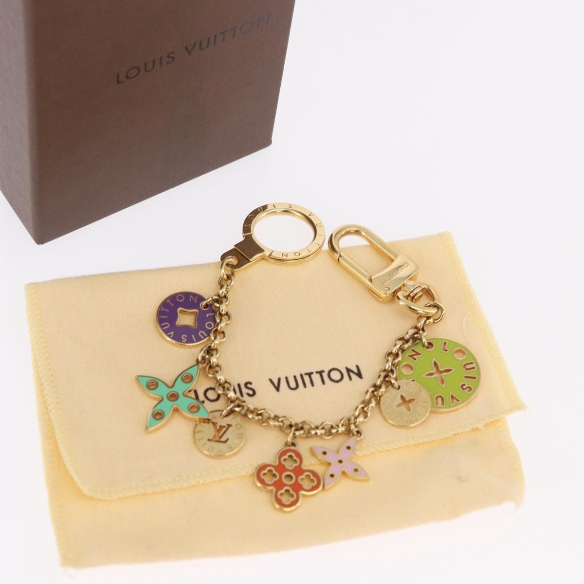 LOUIS VUITTON Porte Cles Chainne Pastille Key Holder Gold M66005 LV Auth 186176M