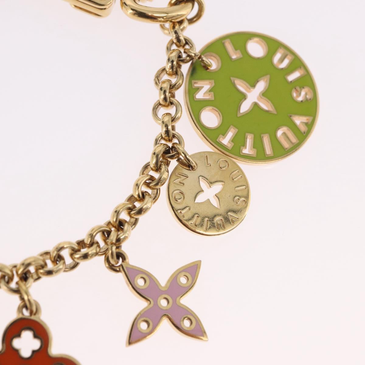 LOUIS VUITTON Porte Cles Chainne Pastille Key Holder Gold M66005 LV Auth 186176M