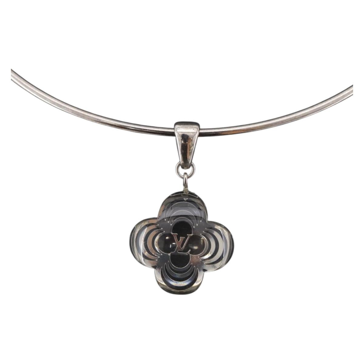 LOUIS VUITTON Corie Arafoli Choker metal Silver LV Auth 186177A