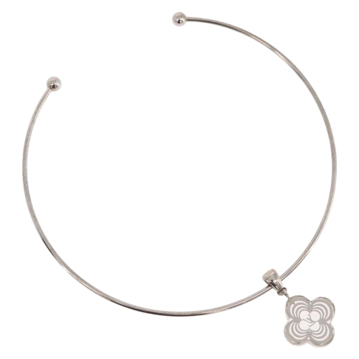 LOUIS VUITTON Corie Arafoli Choker metal Silver LV Auth 186177A