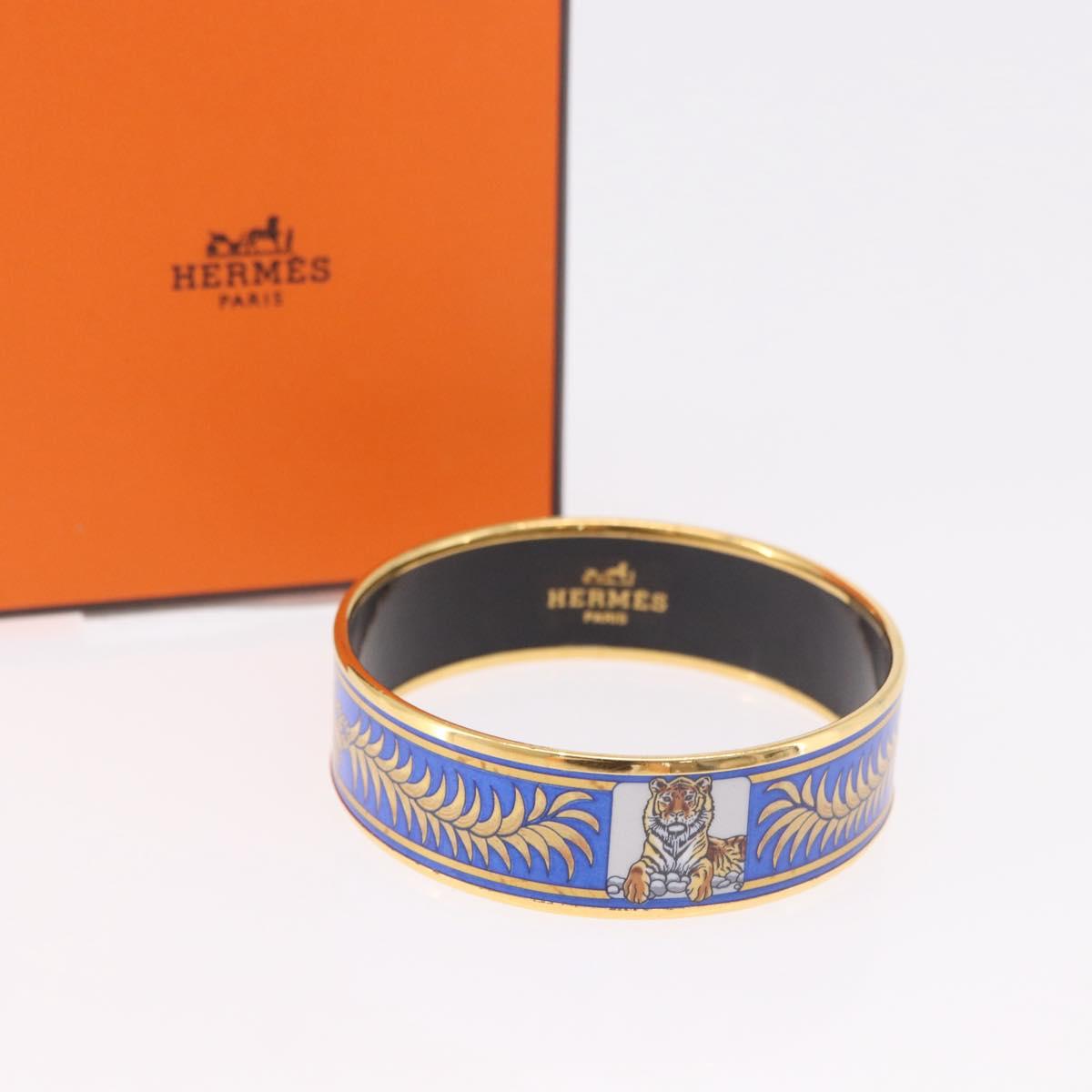 HERMES Cloisonne Emilel GM Bracelet metal Gold Tone Auth 186179M