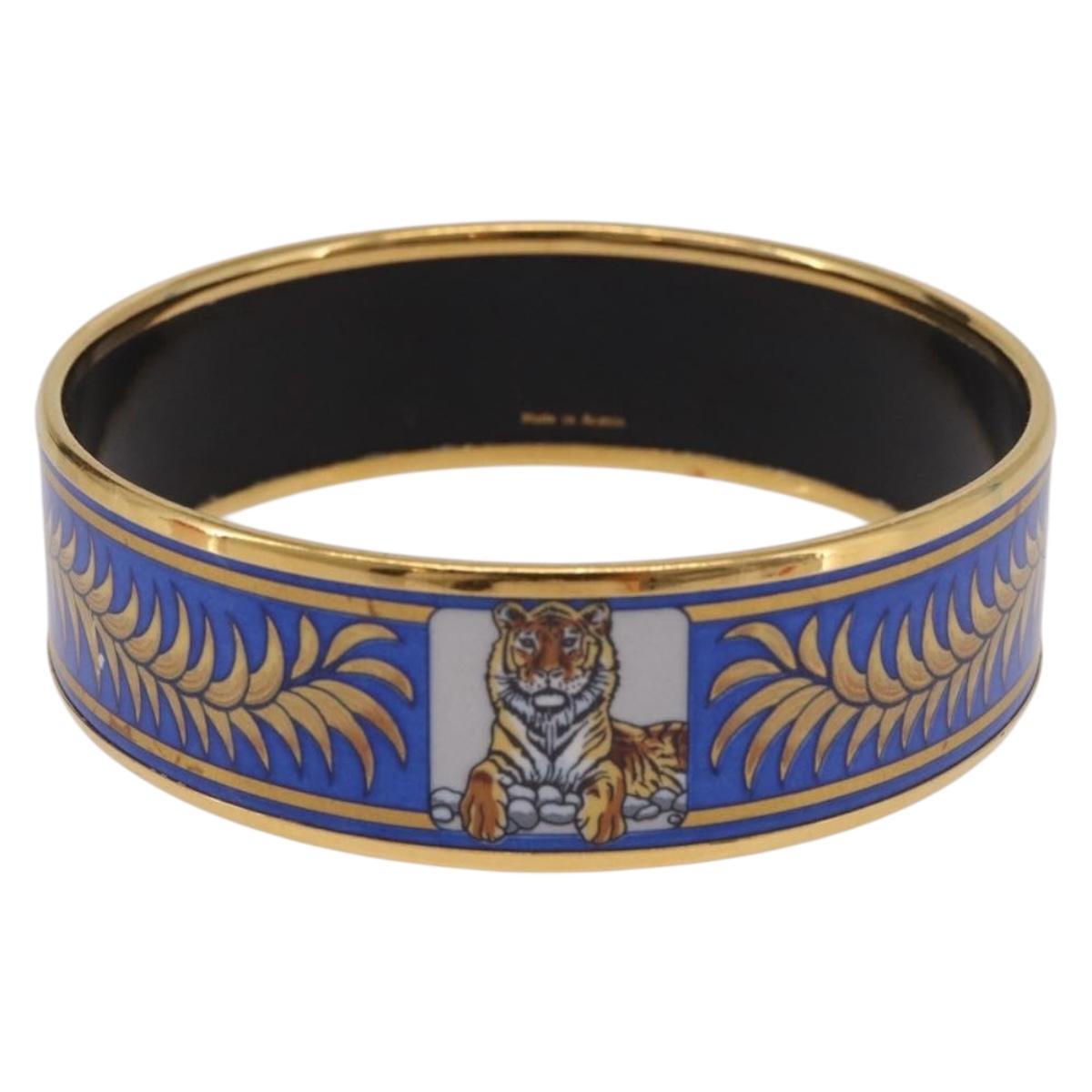 HERMES Cloisonne Emilel GM Bracelet metal Gold Tone Auth 186179M